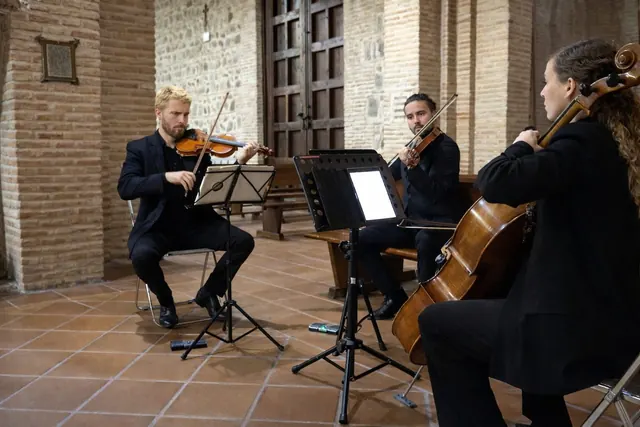 Trío de cuerda de SolFaMi interpretando música en directo